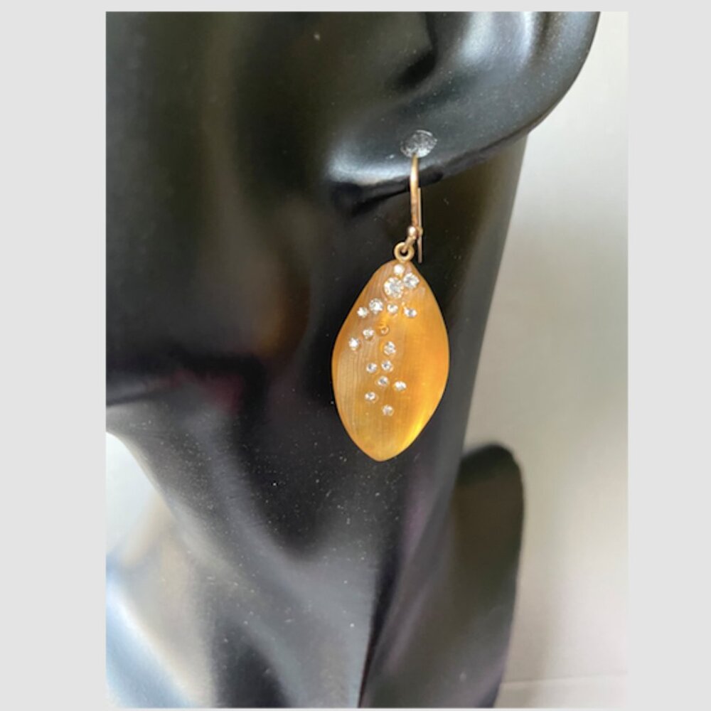 Alexis Bittar | Dust Long Leaf Statement Earrings (Warm Brown) - Picture 2 of 7